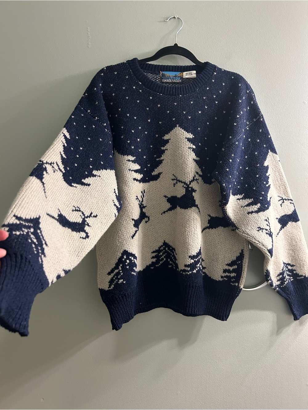 Vintage wool blend oversized winter holiday sweater heavyweight